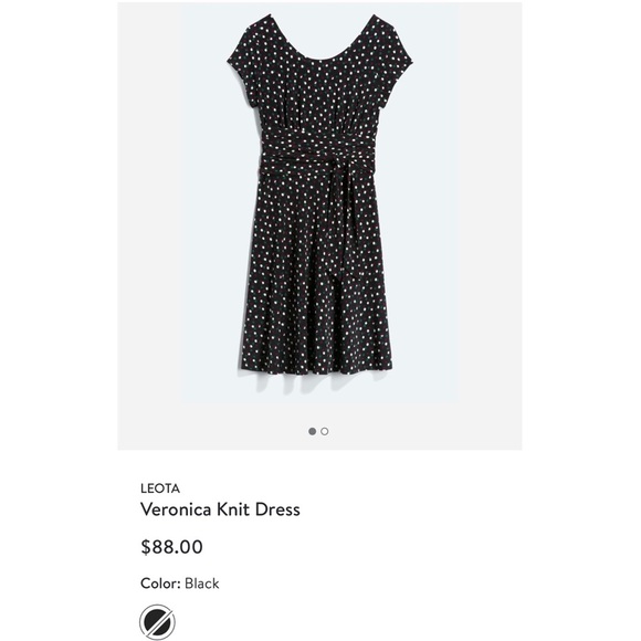 NWT LEOTA Veronica Knit Dress in black Polka dot - Picture 1 of 9